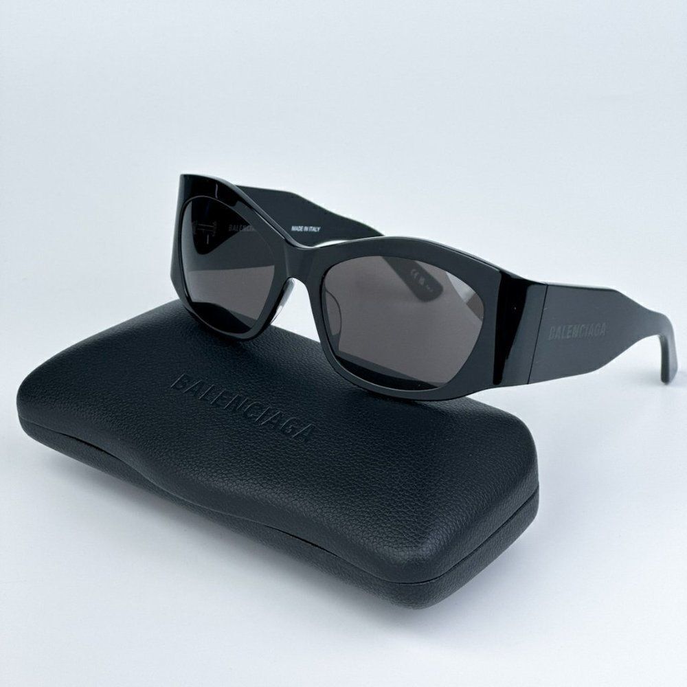 NEW Balenciaga BB0329S 003 Black Grey Geometric Unisex Sunglasses BB 0329S